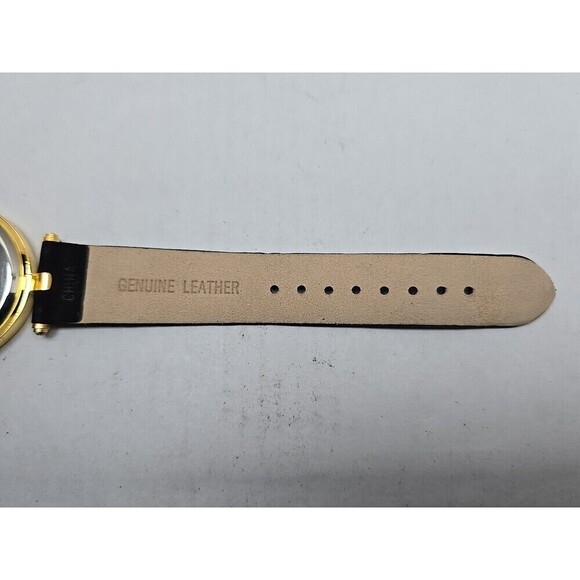 Womens Adrienne Couture Collection Gold Tone Crystal Dial Watch New Battery